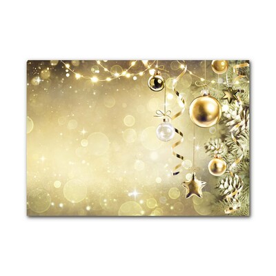 Foto schilderij op glas Gold Christmas Holiday Decoraties