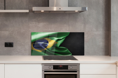 Keuken achterwand glas met print Brazilië vlag