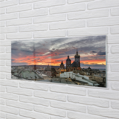 Spatplaat keuken Krakow sunset panorama