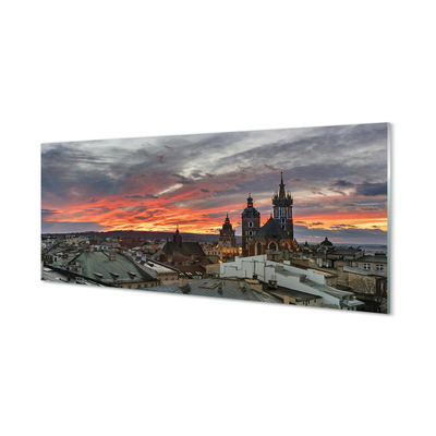 Spatplaat keuken Krakow sunset panorama