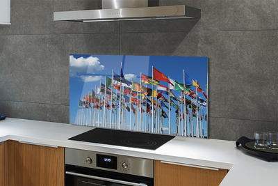 Keuken achterwand glas met print Verschillende vlaggen