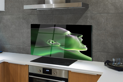 Moderne keuken achterwand Hoofd van een man met een groen licht
