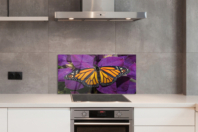 Glazen achterwand keuken Kleurrijke vlinderbloemen