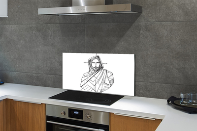 Keuken achterwand glas Tekening jezus