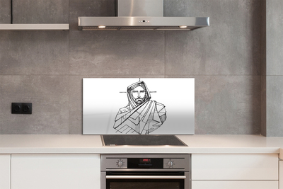 Keuken achterwand glas Tekening jezus