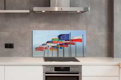 Keuken achterwand glas met print Veel vlaggen
