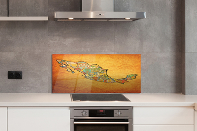 Keuken achterwand glas met print Kleurrijke kaart