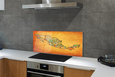 Keuken achterwand glas met print Kleurrijke kaart