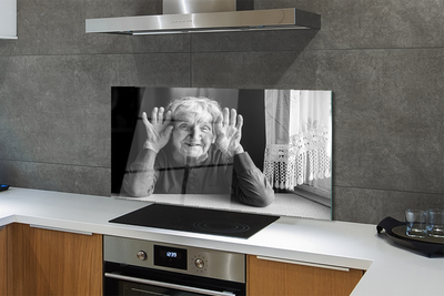 Moderne keuken achterwand Oudere vrouw