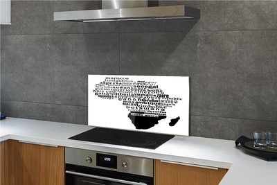 Moderne keuken achterwand Zwart-witte ondertitels