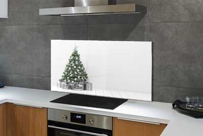 Keuken achterwand glas met print Kerstboomgeschenken