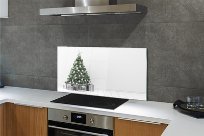 Keuken achterwand glas met print Kerstboomgeschenken