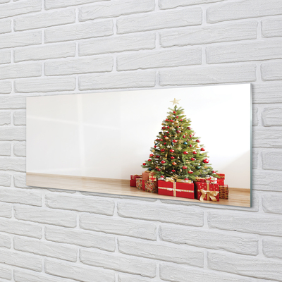 Keuken achterwand glas met print Kerstboom geschenken decoraties