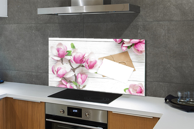 Keuken achterwand glas met print Magnolia boards