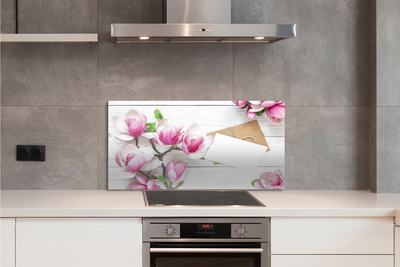 Keuken achterwand glas met print Magnolia boards