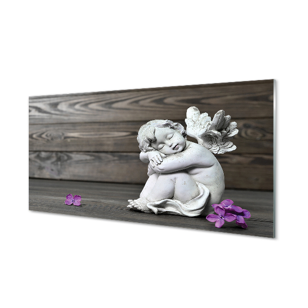 Keuken achterwand glas Sleepy angel flowers boards