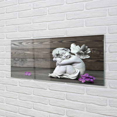 Keuken achterwand glas Sleepy angel flowers boards