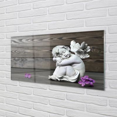 Keuken achterwand glas Sleepy angel flowers boards