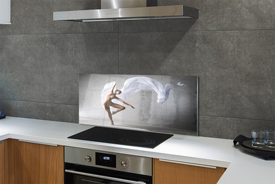 Moderne keuken achterwand Vrouw dansend wit materiaal