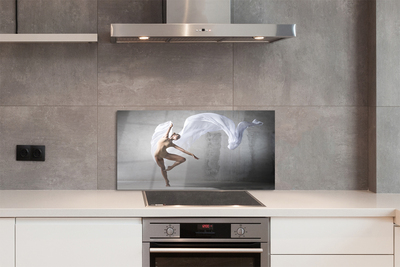 Moderne keuken achterwand Vrouw dansend wit materiaal