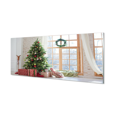 Keuken achterwand glas met print Kerstboomgeschenken