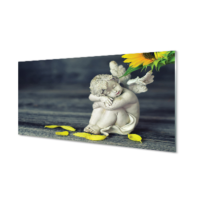 Keuken achterwand glas Sleepy angel sunflower