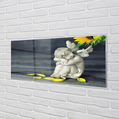 Keuken achterwand glas Sleepy angel sunflower