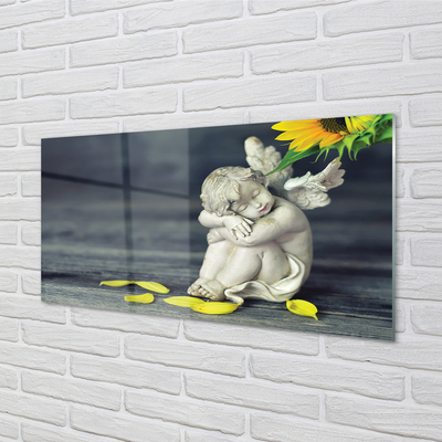 Keuken achterwand glas Sleepy angel sunflower