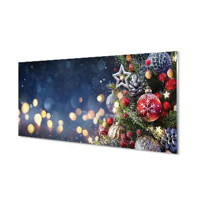 Keuken achterwand glas Kerstboom sneeuw decoraties