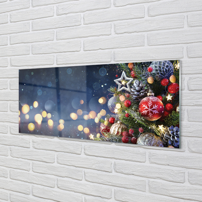 Keuken achterwand glas Kerstboom sneeuw decoraties