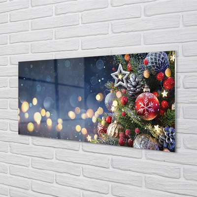 Keuken achterwand glas Kerstboom sneeuw decoraties