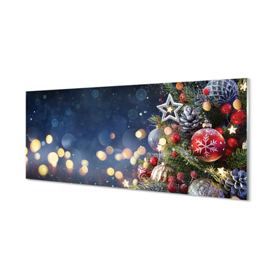 Keuken achterwand glas Kerstboom sneeuw decoraties