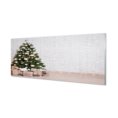 Keuken achterwand glas met print Kerstboom geschenken decoraties