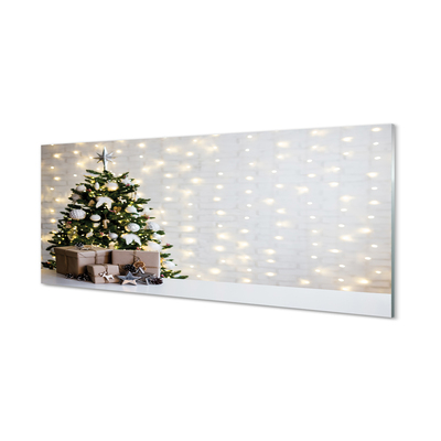 Keuken achterwand glas met print Kerstboom geschenken decoraties