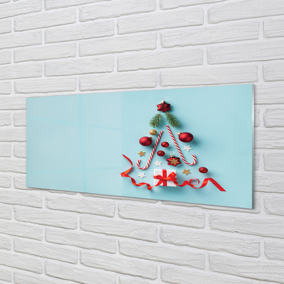 Keuken achterwand glas Cadeau kerstballen. Veilige decoraties