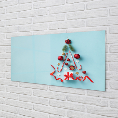 Keuken achterwand glas Cadeau kerstballen. Veilige decoraties