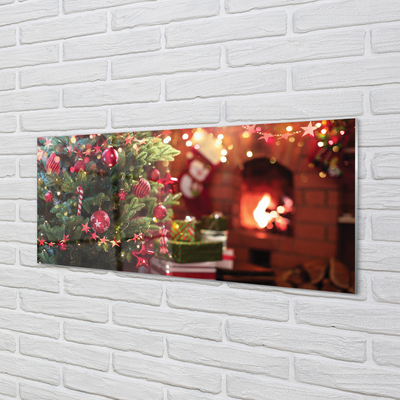 Keuken achterwand glas Kerstboom snuisterijen geschenken