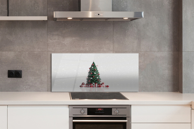 Keuken achterwand glas met print Kerstboom geschenken decoraties