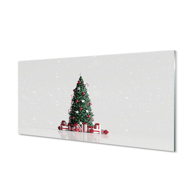 Keuken achterwand glas met print Kerstboom geschenken decoraties