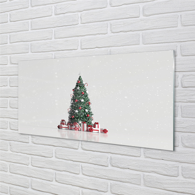 Keuken achterwand glas met print Kerstboom geschenken decoraties