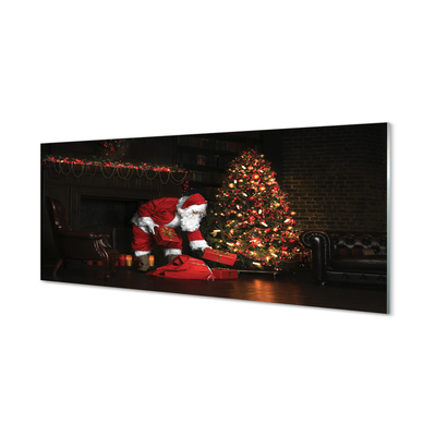 Keuken achterwand glas met print Kerstboom geschenken decoraties santa claus