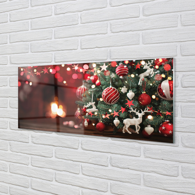 Keuken achterwand glas Kerstboom kerstballen