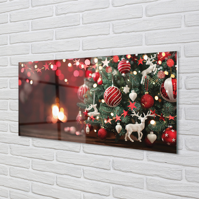 Keuken achterwand glas Kerstboom kerstballen