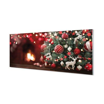 Keuken achterwand glas Kerstboom kerstballen