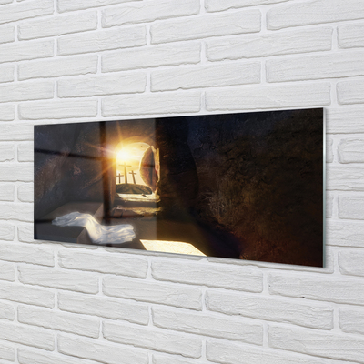 Keuken achterwand glas met print Cave steek de zon over