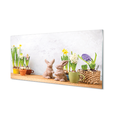 Keuken achterwand glas Konijnenbloemen