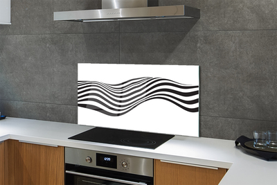 Glazen achterwand keuken Zebra wave stripes