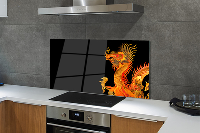 Moderne keuken achterwand Japanse gouden draak