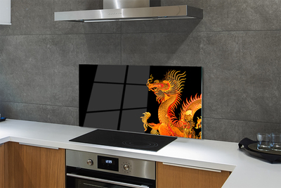 Moderne keuken achterwand Japanse gouden draak