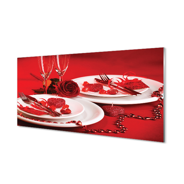 Spatplaat keuken glas Rose hartglazen